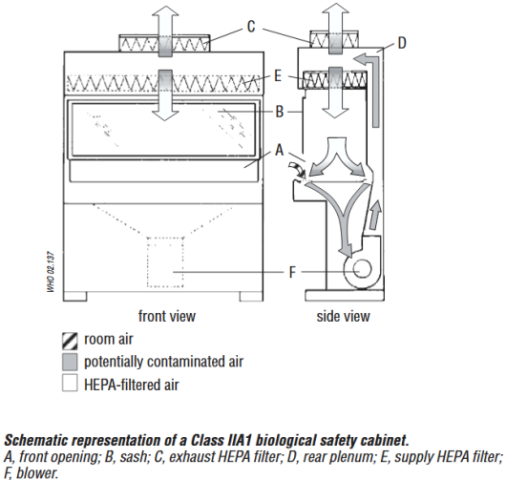 ilustrasi bio safety cabinet kelas ii