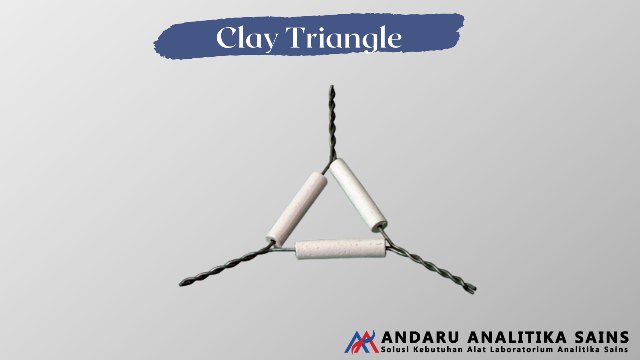 ilustrasi gambar alat laboratorium clay triangle