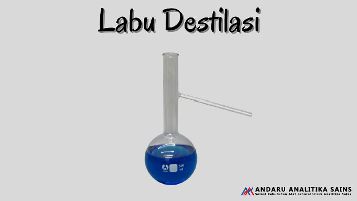 ilustrasi alat laboratorium labu destilasi